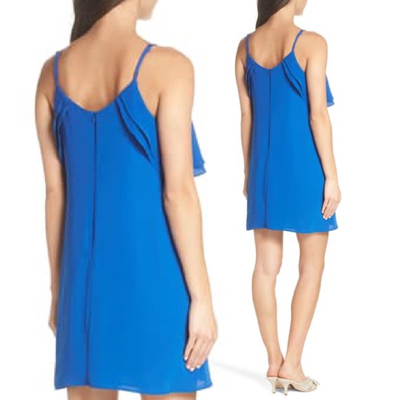 19 Cooper Royal Blue Ruffle Swing Dress L - Picture 6 of 9